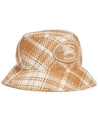 Burberry - Woven Faux Raffia Bucket Hat - Lyst