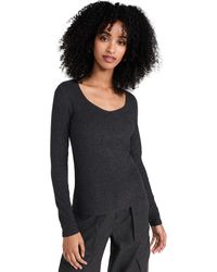 Vince - Ong Seeve Cozy Scoop Neck Top H Charcoa X - Lyst
