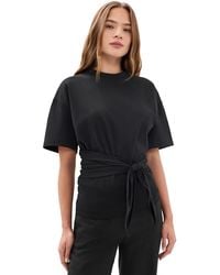 St. Agni - Cotton Jersey Split Back Tee - Lyst