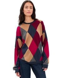 Leset - James Argyle Oversized Crew Neck Sweater - Lyst