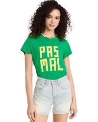 Clare V. - Care V. Caic Tee Green W/ Bright Yeow X - Lyst