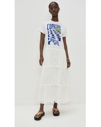 farm rio rainha das aguas t shirt dress White Rainha Das Aguas T Shirt Dress