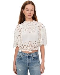 Sea - Lula Embroidery Short Sleeve Top - Lyst
