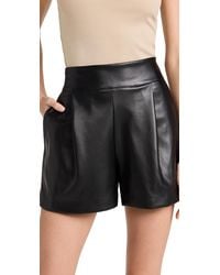 Susana Monaco - Faux Leather Pleated Shorts - Lyst