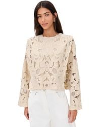 Sea - Ceci Embroidery Long Sleeve Top - Lyst
