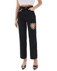 Area - Crystal Heart Jeans - Lyst