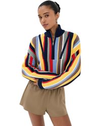 STAUD - Cropped Hampton Sweater - Lyst