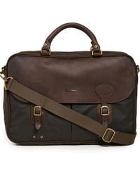 Barbour - Wax Leather Briefcase - Lyst
