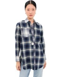 Marques'Almeida - Plaid Overlapping Front Tailored Button Down Shirt - Lyst