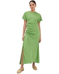 Jonathan Simkhai - Marabella Short Sleeve Draped Midi Dress - Lyst