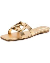 Jonathan Simkhai - Monogram Metallic Flat Slides - Lyst