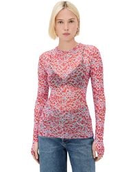 AFRM - Kaylee Mesh Crewneck Top - Lyst