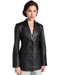 Reformation - Reforation X Veda Hal Fitted Leather Blazer - Lyst