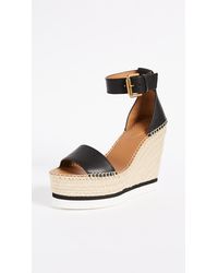 See By Chloé Espadrille Wedge Sandals - Black
