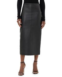 A.L.C. - Marta Leather Midi Skirt - Lyst