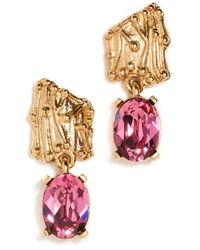 Oscar de la Renta - Crystal Plak Drop Earrings - Lyst