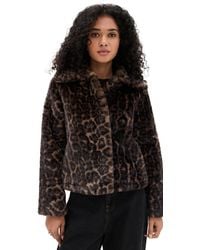 Apparis - Elis Faux Fur Leopard Print Coat - Lyst