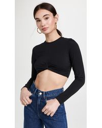 Womens Clothing Tops Blouses Beaufille Cropped Kuma Blouse in Black 
