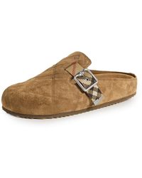 Burberry - Suede Urchin Clogs - Lyst