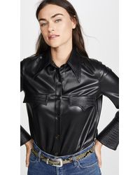 Nanushka Elpi Faux Leather Top - Black