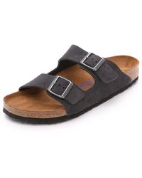 Birkenstock - Suede Soft Footbed Arizona Sandal - Lyst