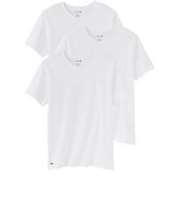 Lacoste - Cotton Undershirt Crew Tee 3 Pack - Lyst