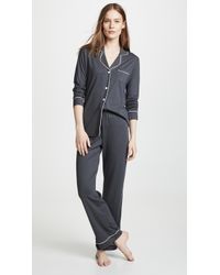 Cosabella Bella Long Sleeve Top & Pant Pj Set - Gray