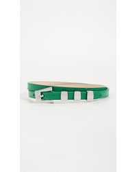 BY FAR - Vic Clover Green Semi Patent Leather Belt - Lyst