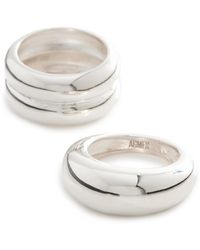 AGMES - Domed Ridge Ring Set - Lyst