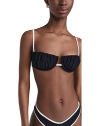 Montce - Ontce Ontce X Olivia Culpo Petal Bikini Top Black/crea Terry Rib - Lyst
