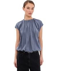 Tibi - Shirred Neck Circle Top - Lyst