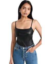 Commando - Faux Leather Cami Thong Bodysuit - Lyst