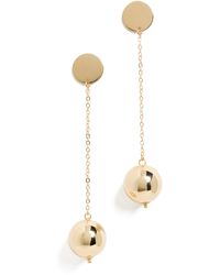 By Adina Eden - Solid Ball Chain Drop Stud Earrings - Lyst