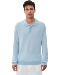 Onia - Cotton Textured Knit Long Sleeve Polo - Lyst