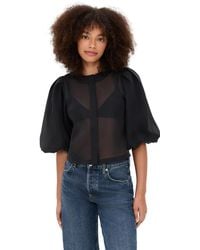 Le Bos - Liza Organza Puff Sleeve Top - Lyst