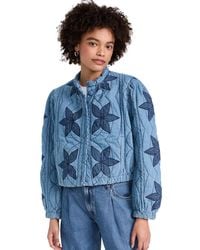 Free People - Quinn Quilted Jacket Indigo Cobo - Lyst