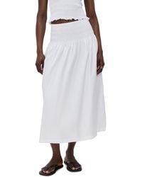 Madewell - Smocked-Waist Poplin Midi Skirt - Lyst