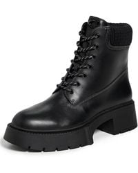 COACH - Leah Platform Leather Lace-up Bootie - Lyst