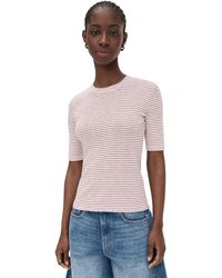 Vince - Striped Elbow Sleeve Crew Tee - Lyst