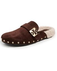 Tory Burch - Mellow Stud Shearling Mules - Lyst