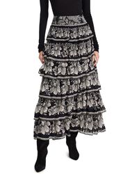FARM Rio - Far Rio Pasley Bloo Black Tiered Skirt Pasley Bloo Black - Lyst