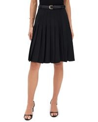 Self-Portrait - Pleated Twill Midi Skirt - Lyst