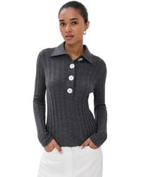 Nackiyé - Sugarman Knit Long Sleeve Polo - Lyst