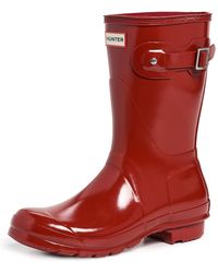 HUNTER - Original Short Gloss (Military) Rain Boots - Lyst