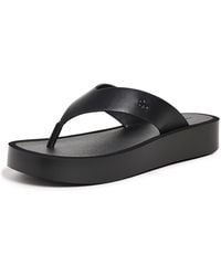 Tory Burch - Leather Platform Flip Flops - Lyst