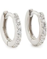 Shashi - Katerina Pave Hoop Earrings - Lyst