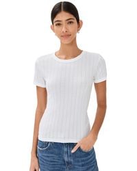 Leset - Pointelle Short Sleeve Tee - Lyst