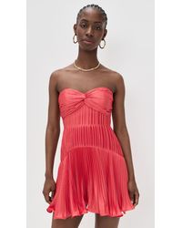 AMUR Judah Scallop Pleated Dress in Blue | Lyst