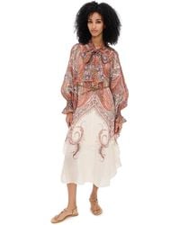 Zimmermann - Rhiannon Tie Neck Midi Dress - Lyst