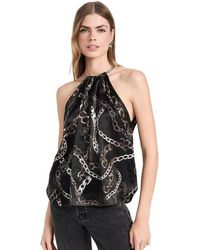 L'Agence - Tillie Chain Neck Scarf Top - Lyst